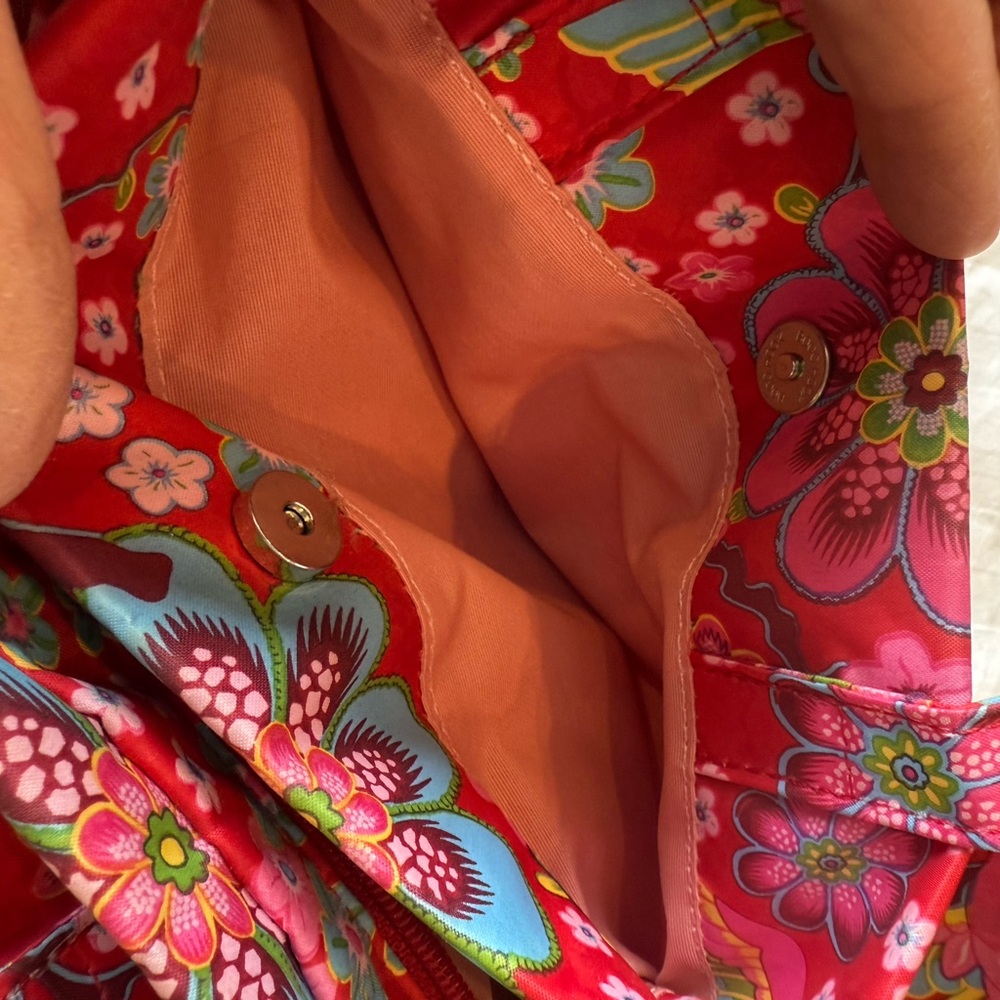 Oilily Red Floral Handbag with Removable Strap - Picture 7 of 10